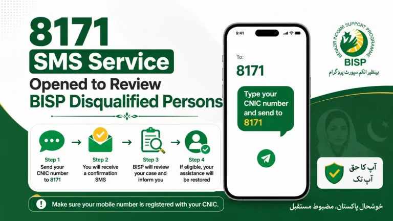 8171 SMS Service Opened to Review BISP Disqualified Persons